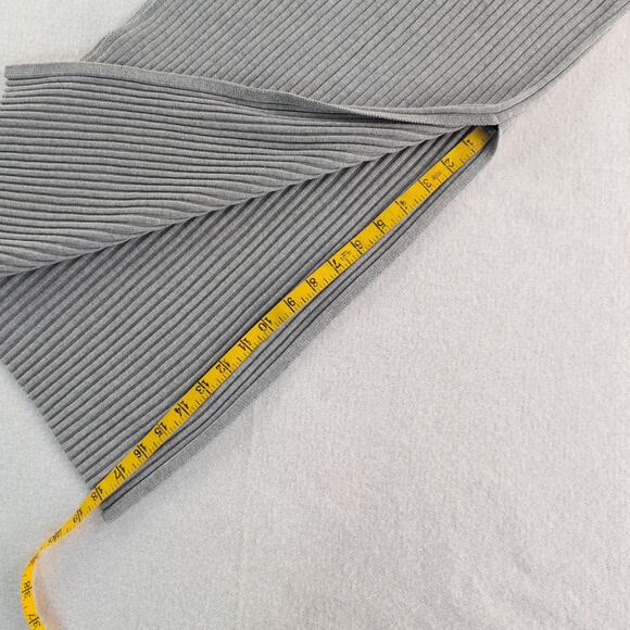 FRAME Denim Heather Grey Ribbed Knit Stretch Midi Women's Small MinimalistLuxe - Picture 7 of 8